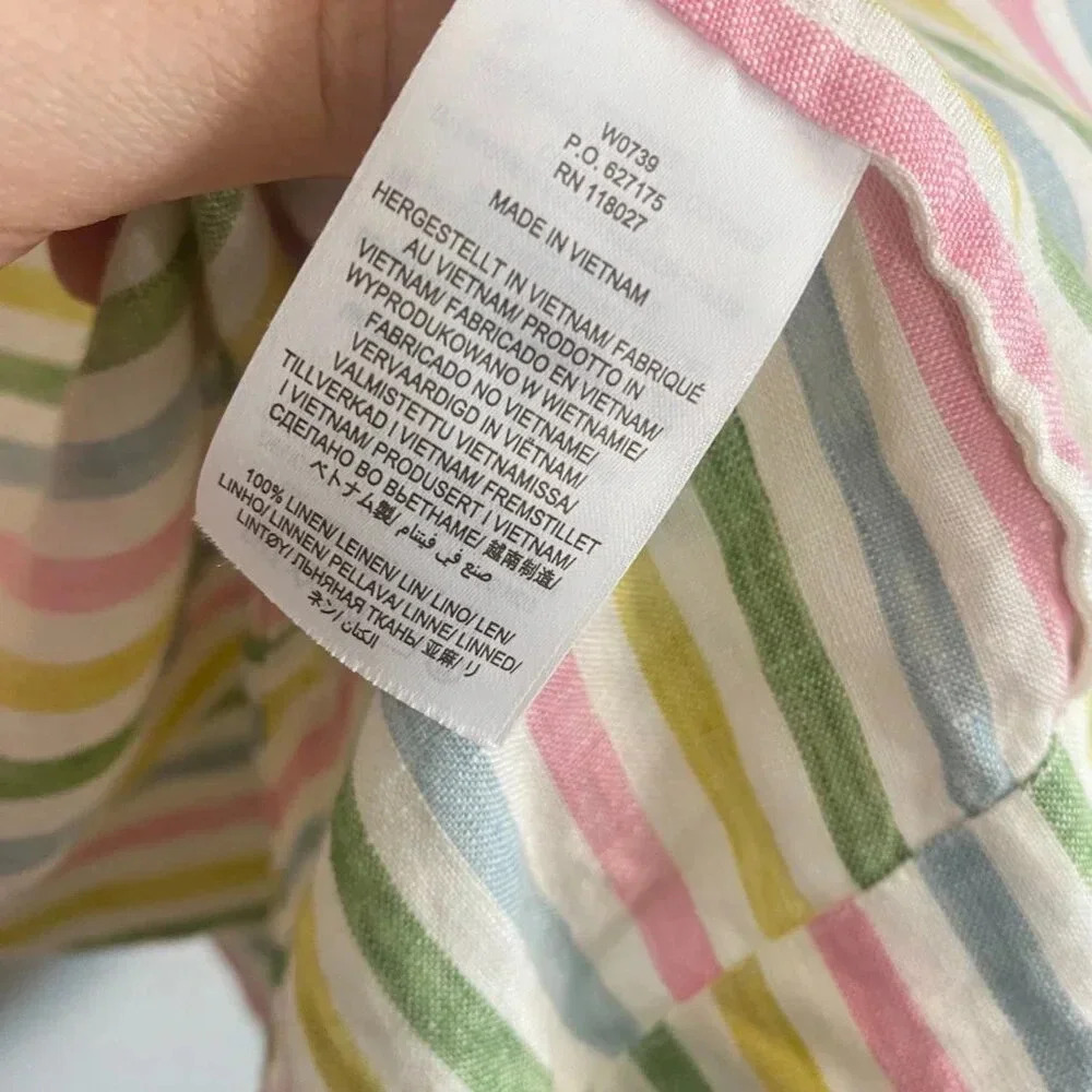 Boden Linen Pastel Rainbow Striped Tunic Top - Picture 8 of 13